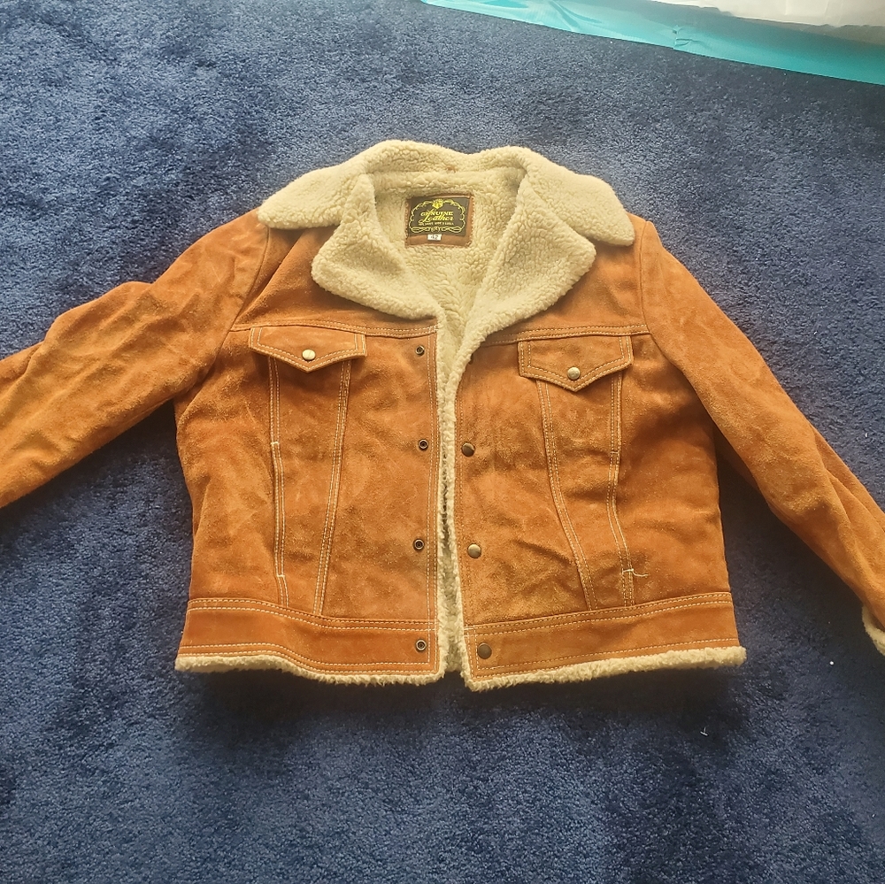 Vintage Men's Suede Bomber Jacket Size 42